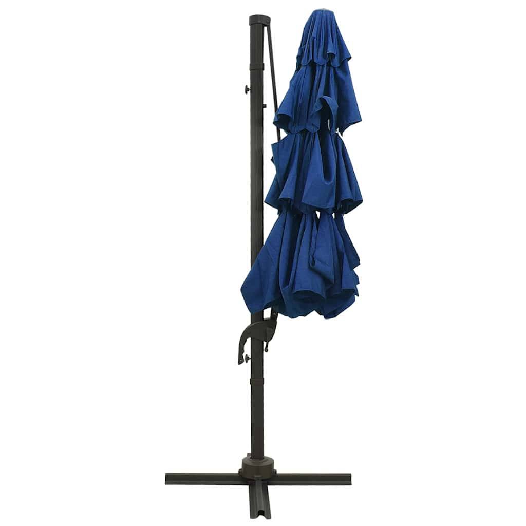 vidaXL Sonnenschirm mit Aluminium-Mast 4-lagig Azurblau 3x3 m