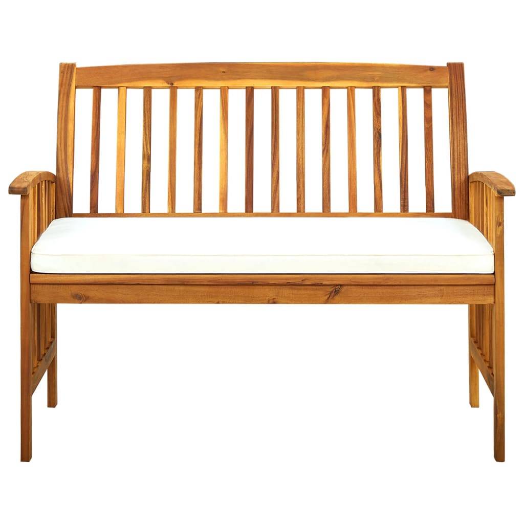 vidaXL Gartenbank mit Kissen 119 cm Massivholz Akazie
