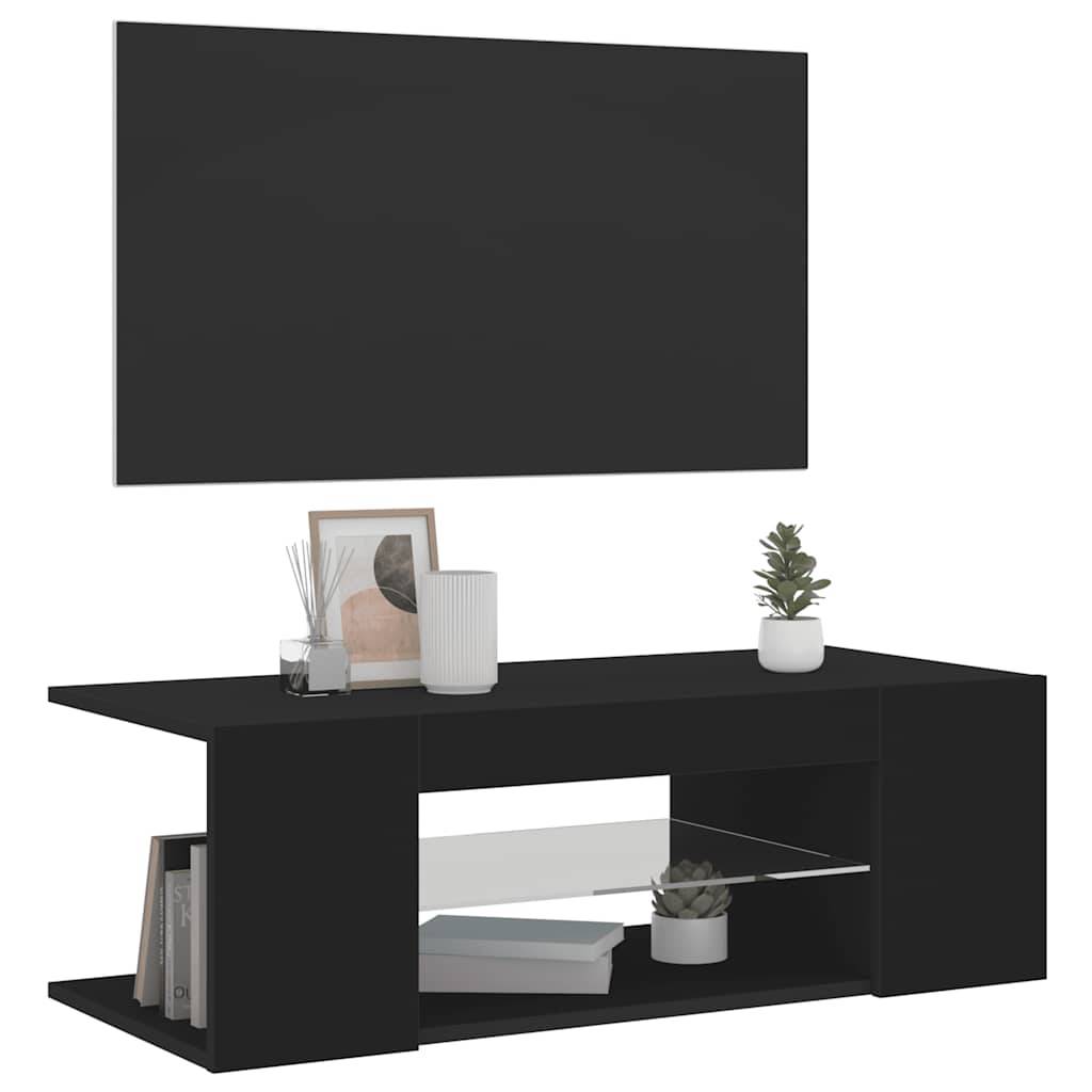 vidaXL TV-Schrank mit LED-Leuchten Schwarz 90x39x30cm
