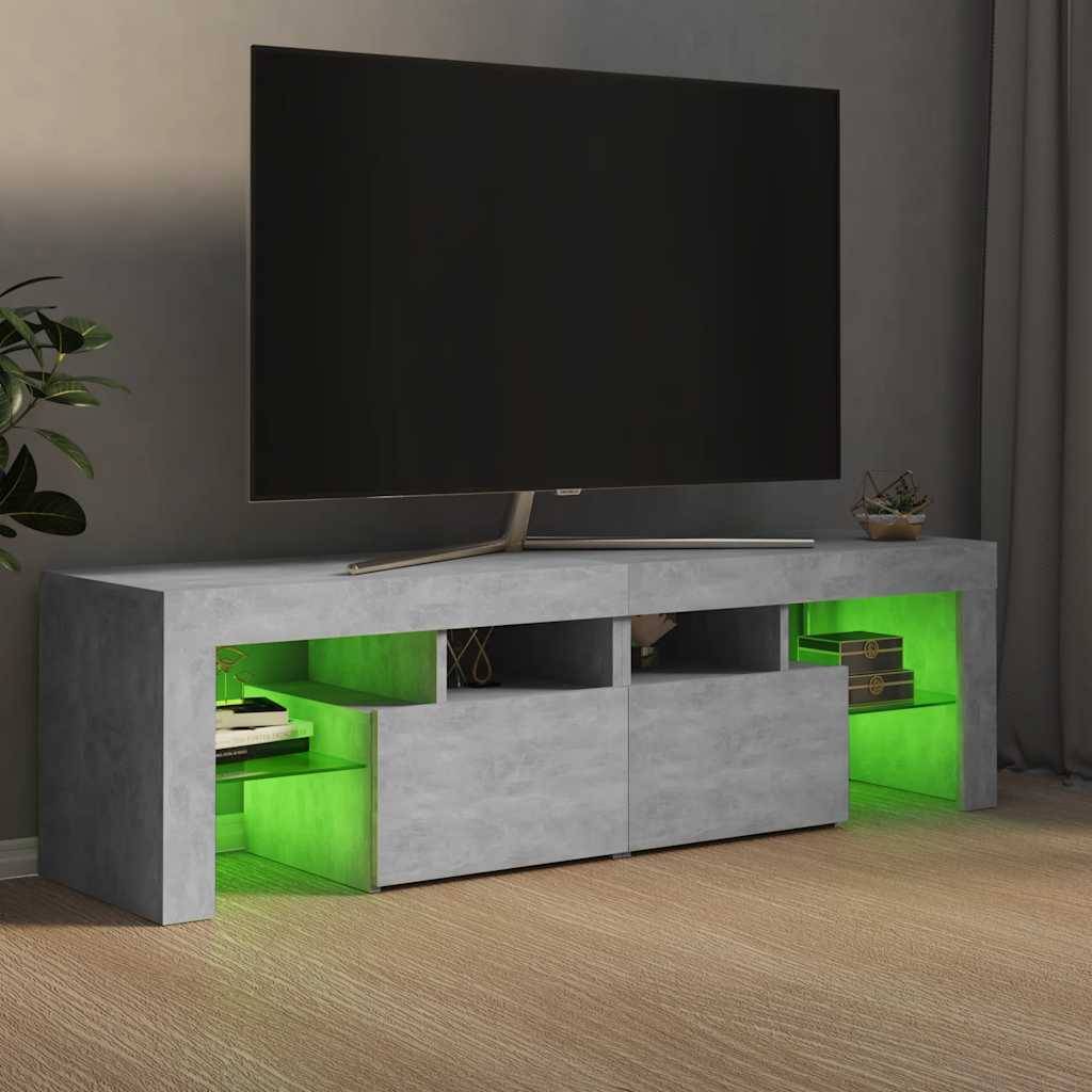 vidaXL TV-Schrank mit LED-Beleuchtung Betongrau 140x36,5x40 cm