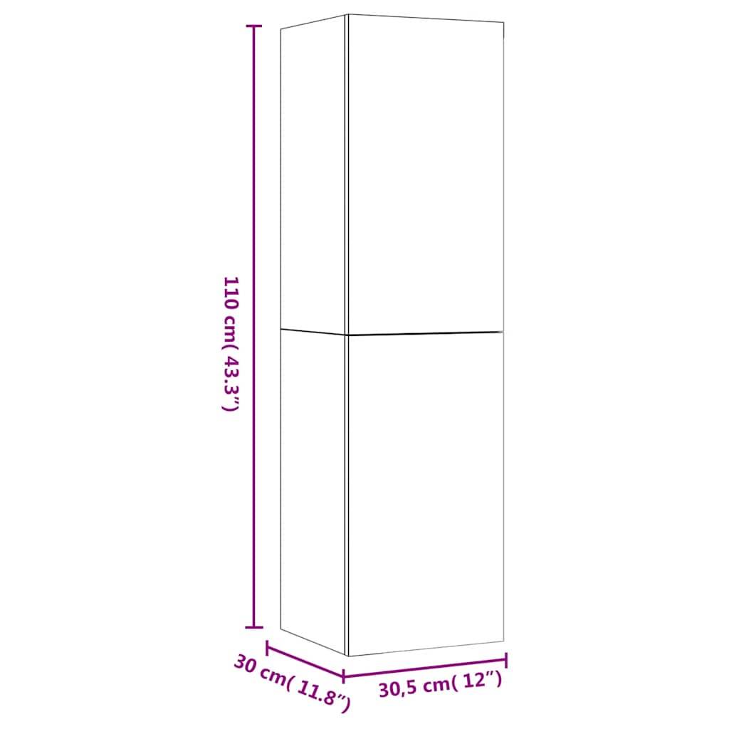 vidaXL TV-Schrank Betongrau 30,5x30x110 cm Holzwerkstoff