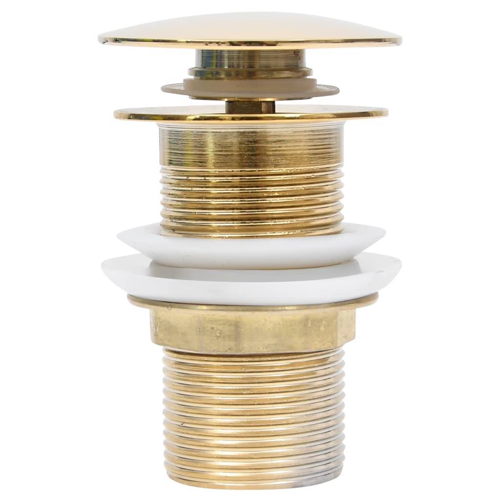 vidaXL Ablaufgarnitur ohne Überlauf Golden 6,4x6,4x9,1 cm