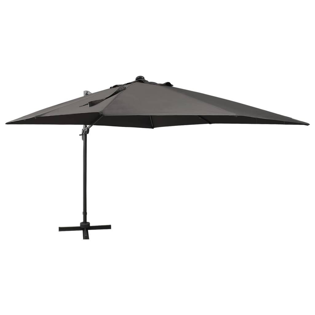 vidaXL Ampelschirm mit Mast und LED Anthrazit 300 cm