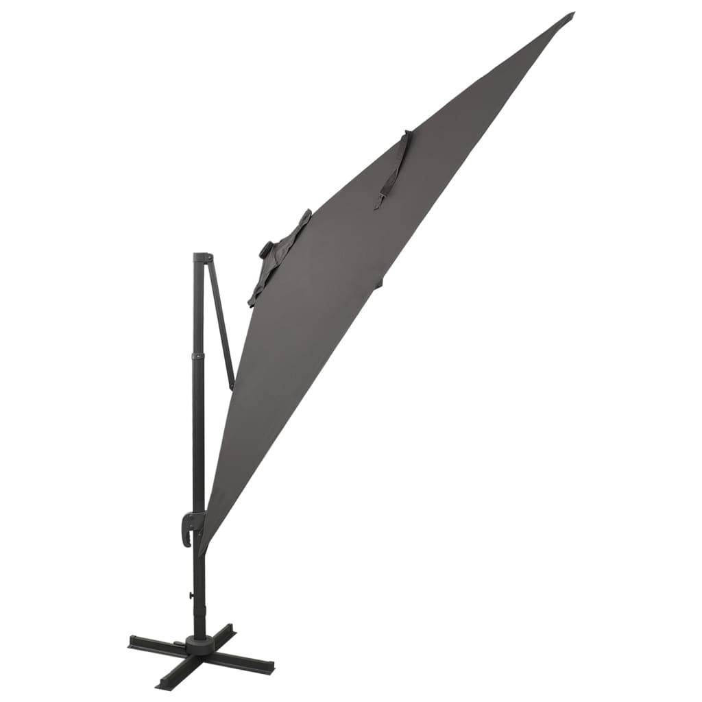 vidaXL Ampelschirm mit Mast und LED Anthrazit 300 cm