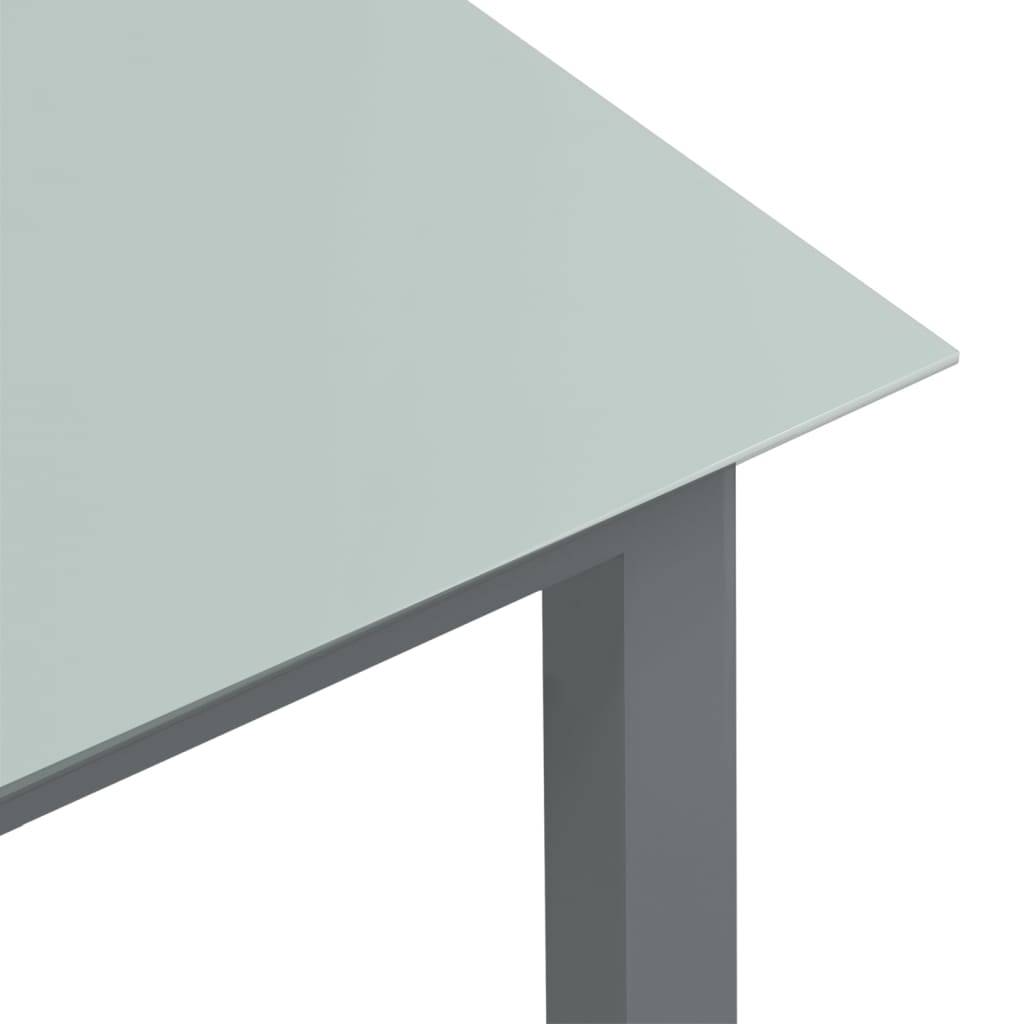 vidaXL Gartentisch Hellgrau 190x90x74 cm Aluminium und Glas