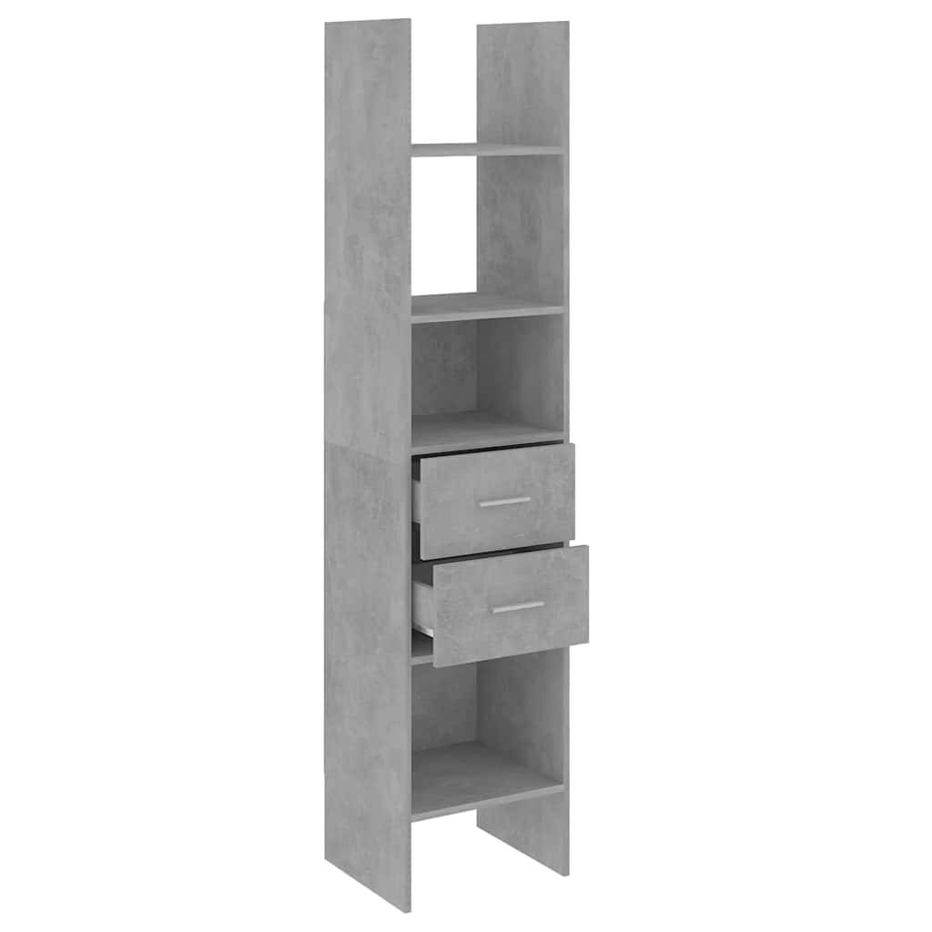 vidaXL Bücherregal Betongrau 40x35x180 cm Holzwerkstoff