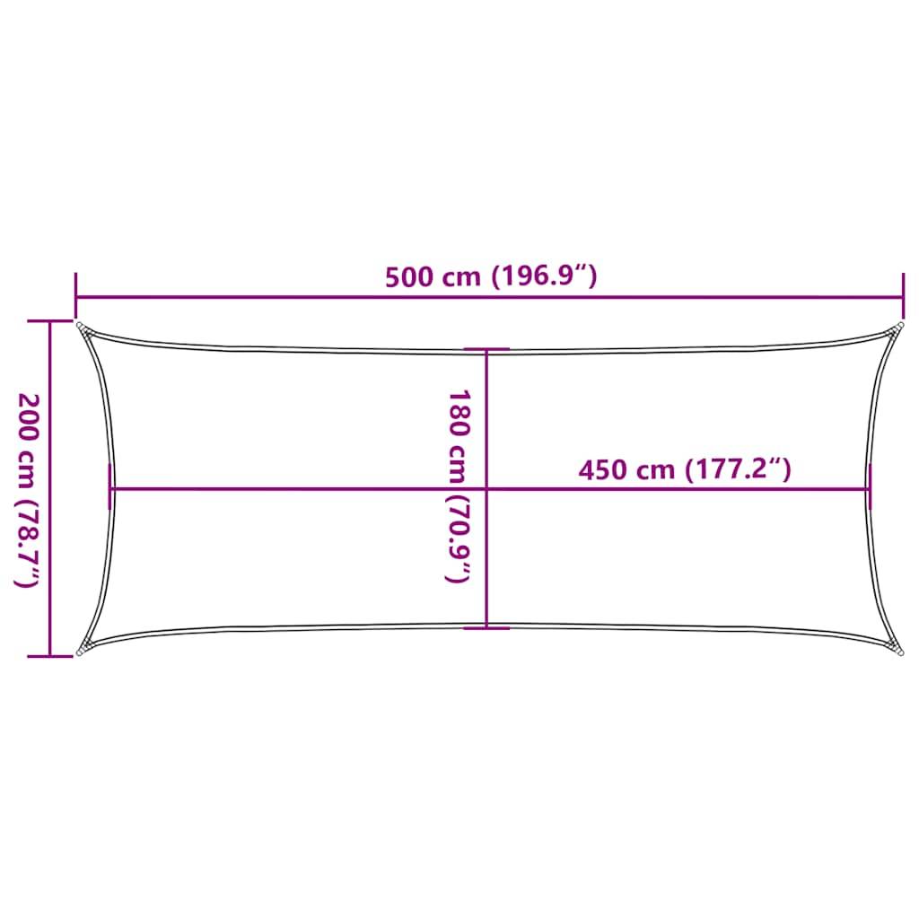 vidaXL Sonnensegel 160 g/m² Rot 2x5 m HDPE
