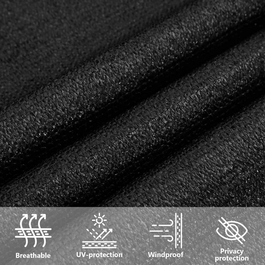 vidaXL Sonnensegel 160 g/m² Schwarz 5x5x6 m HDPE