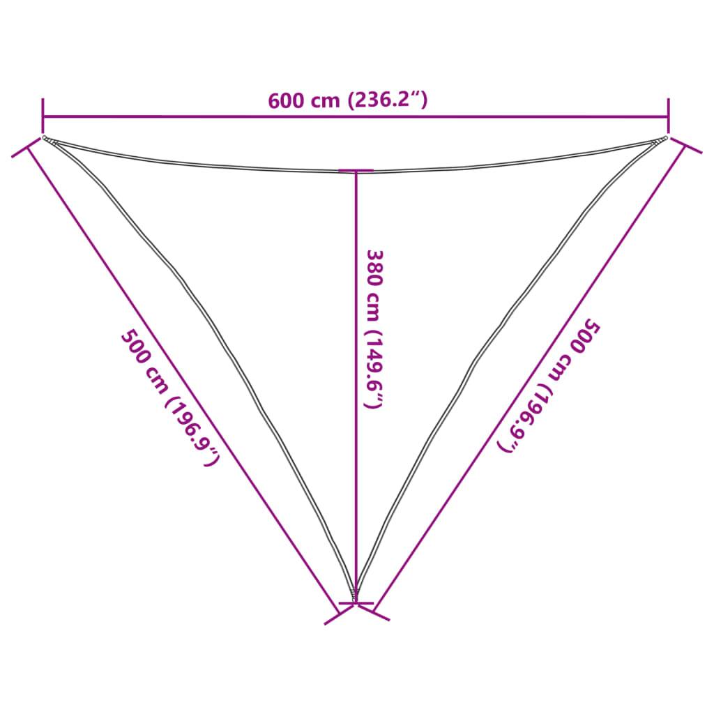 vidaXL Sonnensegel 160 g/m² Schwarz 5x5x6 m HDPE