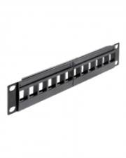 Delock 43259 12 Port Netzwerk-Patchpanel 254 mm (10") Unbestückt 1 HE Unbestückt