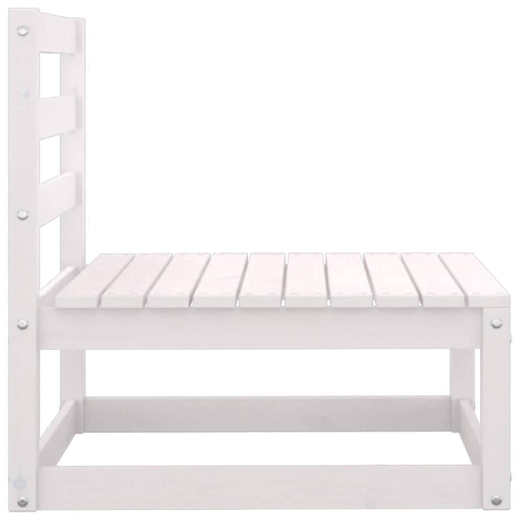 vidaXL Garten-Mittelsofa mit Anthrazit Kissen Weiß Massivholz Kiefer