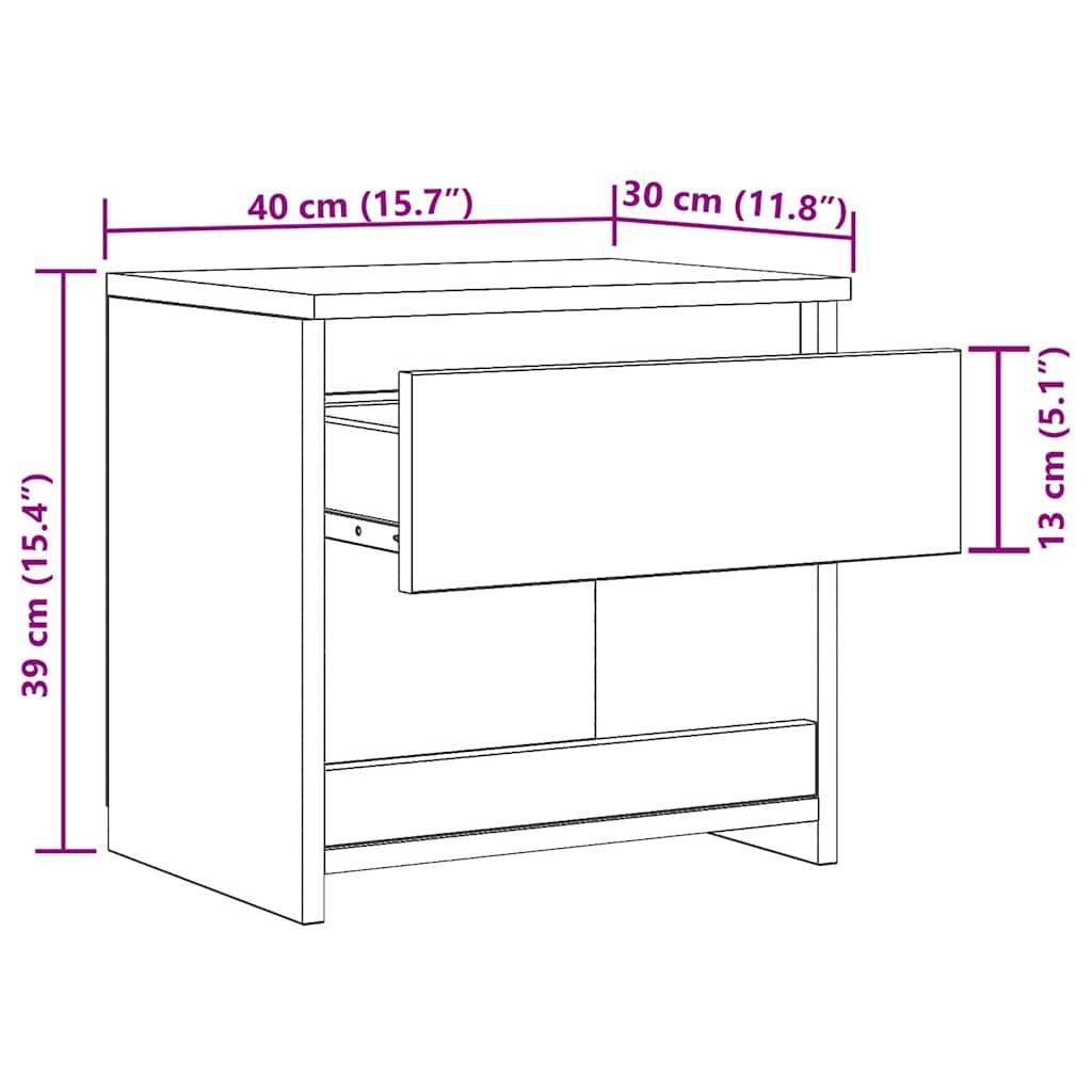 vidaXL Nachttisch Hochglanz-Weiß 40x30x39 cm Holzwerkstoff