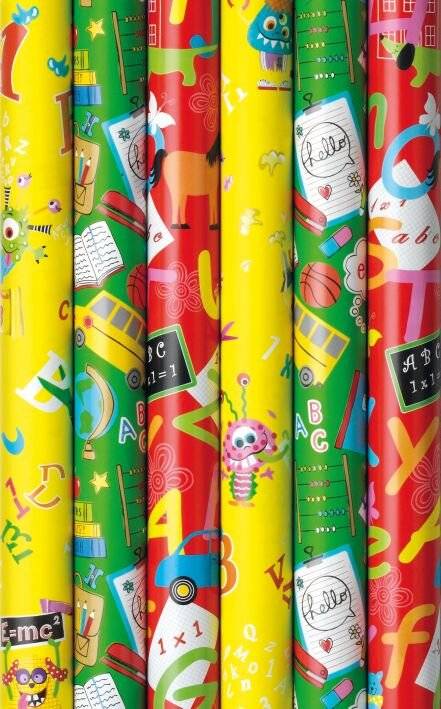 ZOEWIE Geschenkpapier-Röllchen Back to School 2mx70cm