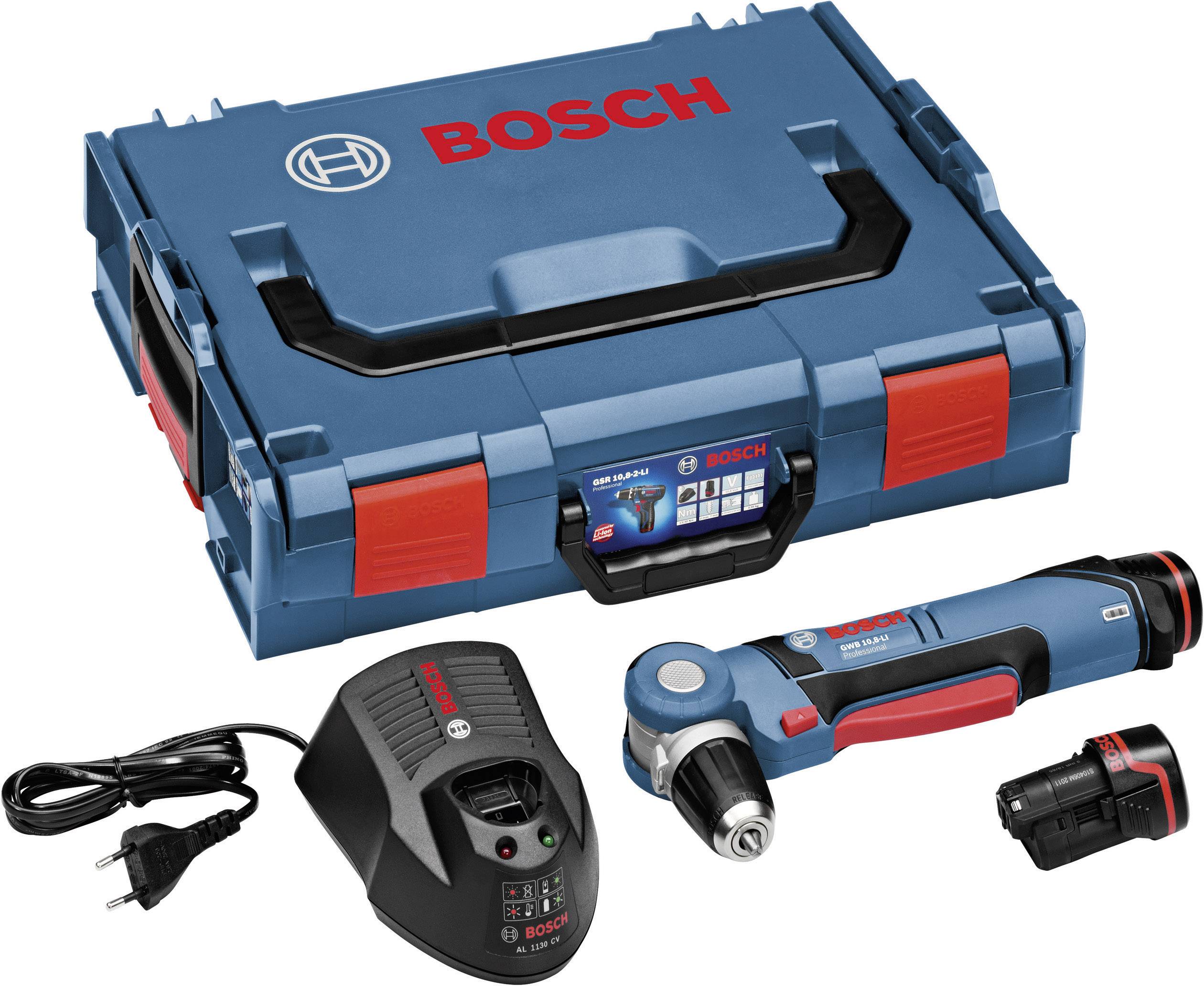 Bosch Akku-Winkelbohrmaschine GWB 10,8 LI in L-Boxx 0601390904 + 2 Akkus + L-Boxx
