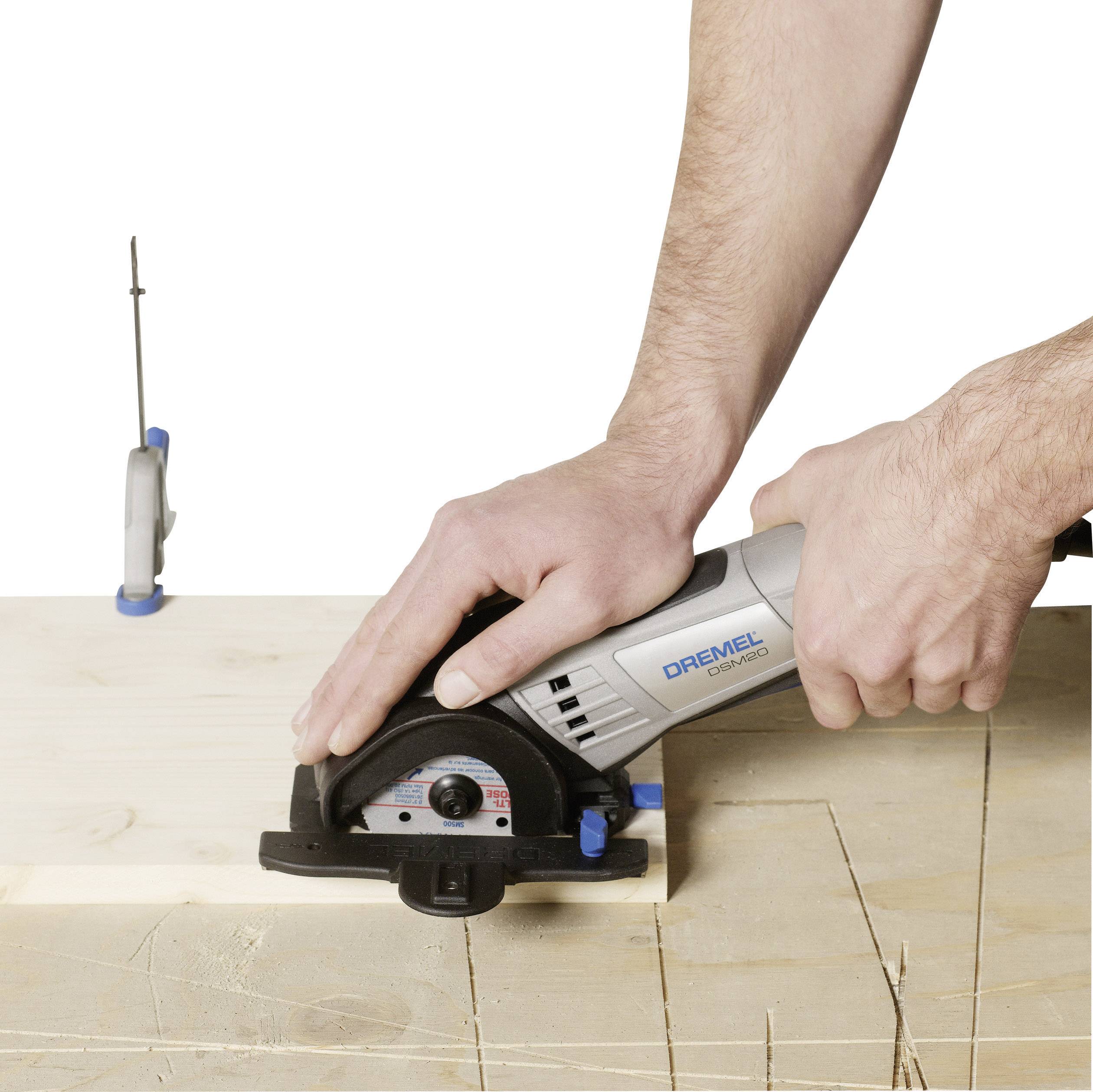 Dremel DSM 20-3/4 Mini-Kreissäge mit Zubehör, inkl. Koffer 8teilig 710 W