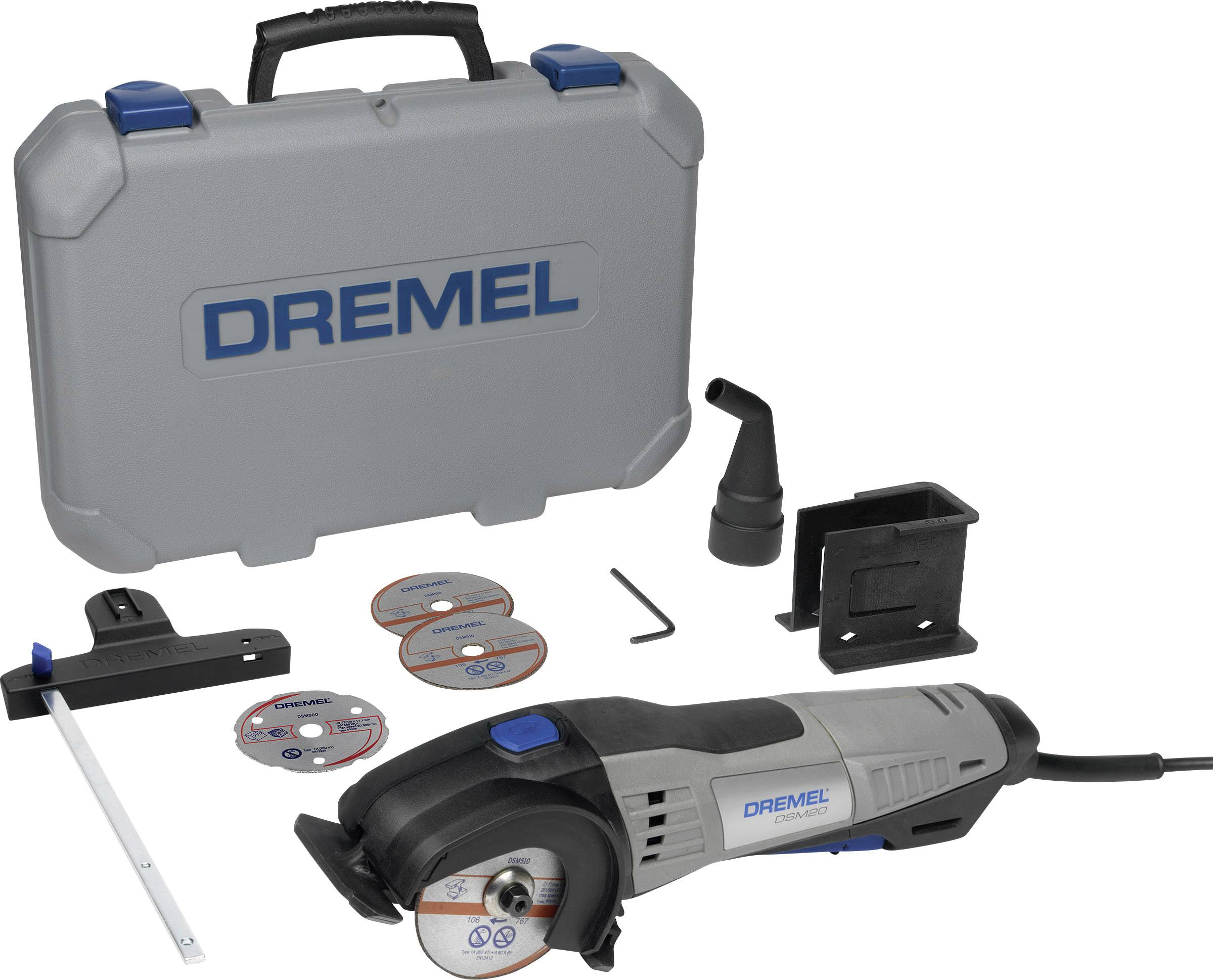Dremel DSM 20-3/4 Mini-Kreissäge mit Zubehör, inkl. Koffer 8teilig 710 W