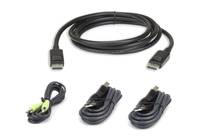 ATEN KVM Anschlusskabel [1x DisplayPort Stecker, USB 2.0 Stecker A, Klinkenstecker 3.5mm - 1x USB 2.0 Buchse B, Klinkenstecker