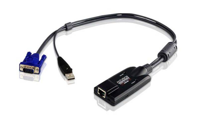 ATEN KVM Adapter [1x VGA-Stecker, USB 2.0 Stecker A - 1x RJ45-Buchse] 0.20 m Schwarz