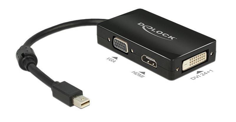 DeLOCK Delock Adapter mini Displayport 1.1 male > VGA / HDMI / DVI female Passive