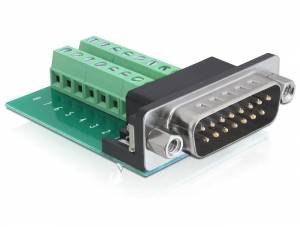 Delock Adapter 65275 D-SUB Stiftleiste 180 ° Polzahl: 15, 16 1 St.