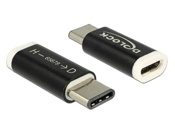 Delock USB 2.0 Adapter [1x USB-C® Stecker - 1x USB 2.0 Buchse Micro-B] 65678 0.00 m