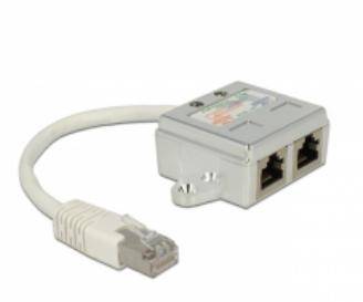 Delock RJ45 Netzwerk Adapter CAT 5 [1x RJ45-Stecker - 2x RJ45-Buchse] 15.00 cm Weiß