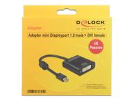Delock Mini-DisplayPort / DVI Adapterkabel Mini DisplayPort Stecker, DVI-I 24+5pol. Buchse 0.20 m Schwarz 62605 vergoldete Steckkontakte