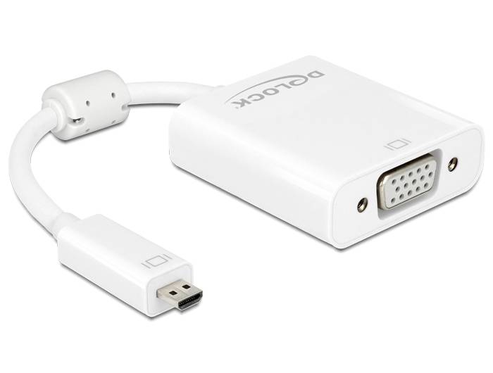 Delock Adapter HDMI Micro-D male > VGA female with Audio VGA-Adapter mikro M bis HD-15 stereo mini jack Mikro-USB Typ