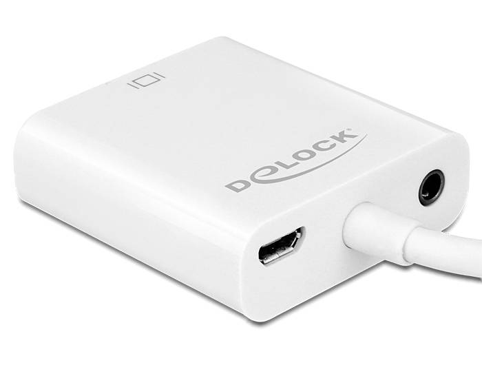 Delock Adapter HDMI Micro-D male > VGA female with Audio VGA-Adapter mikro M bis HD-15 stereo mini jack Mikro-USB Typ