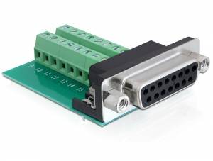 Delock 65274 D-SUB Buchsenleiste 180 ° Polzahl: 15, 16 1 St.