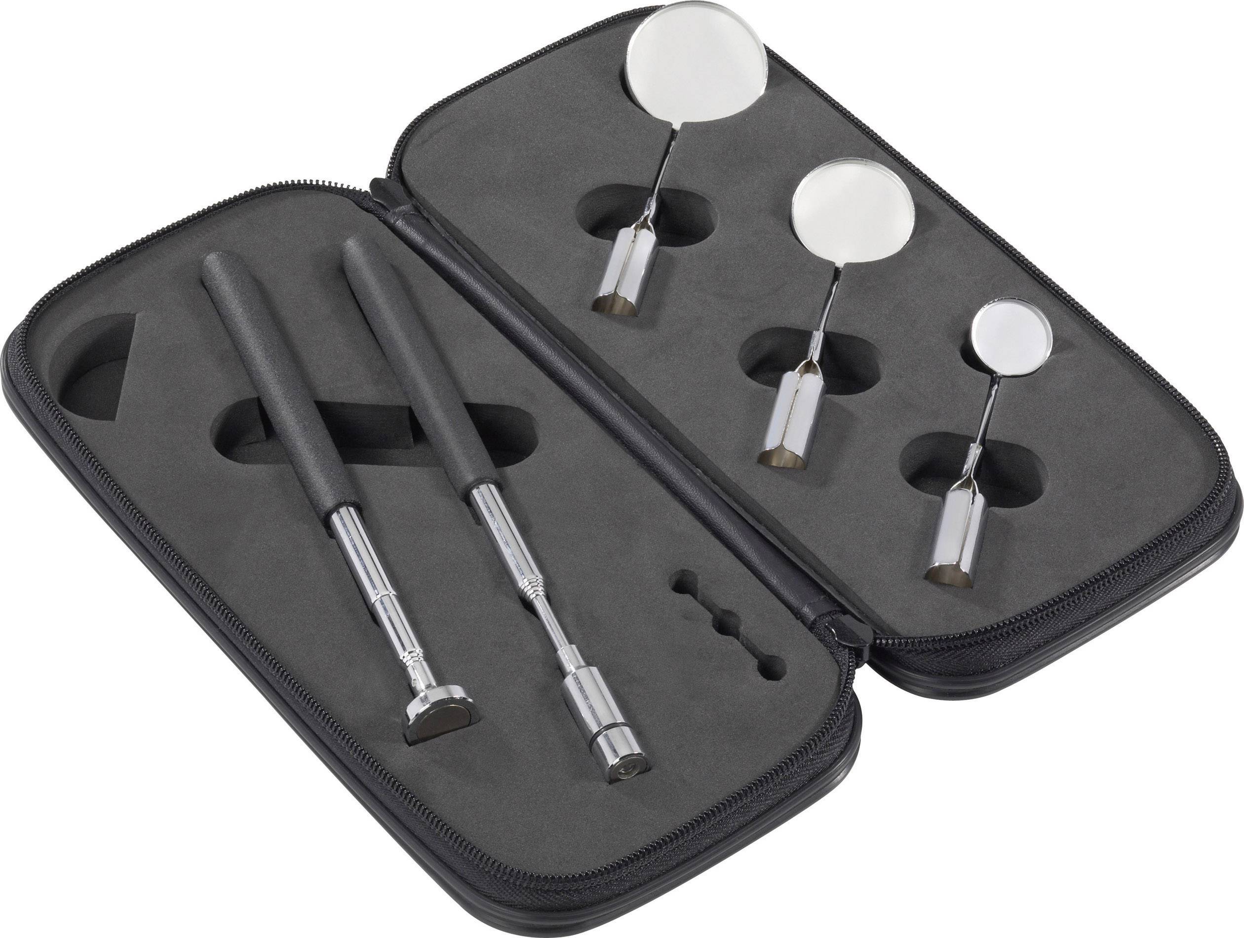 TOOLCRAFT 816419 Inspektionsspiegel-Set 5teilig mit Beleuchtung