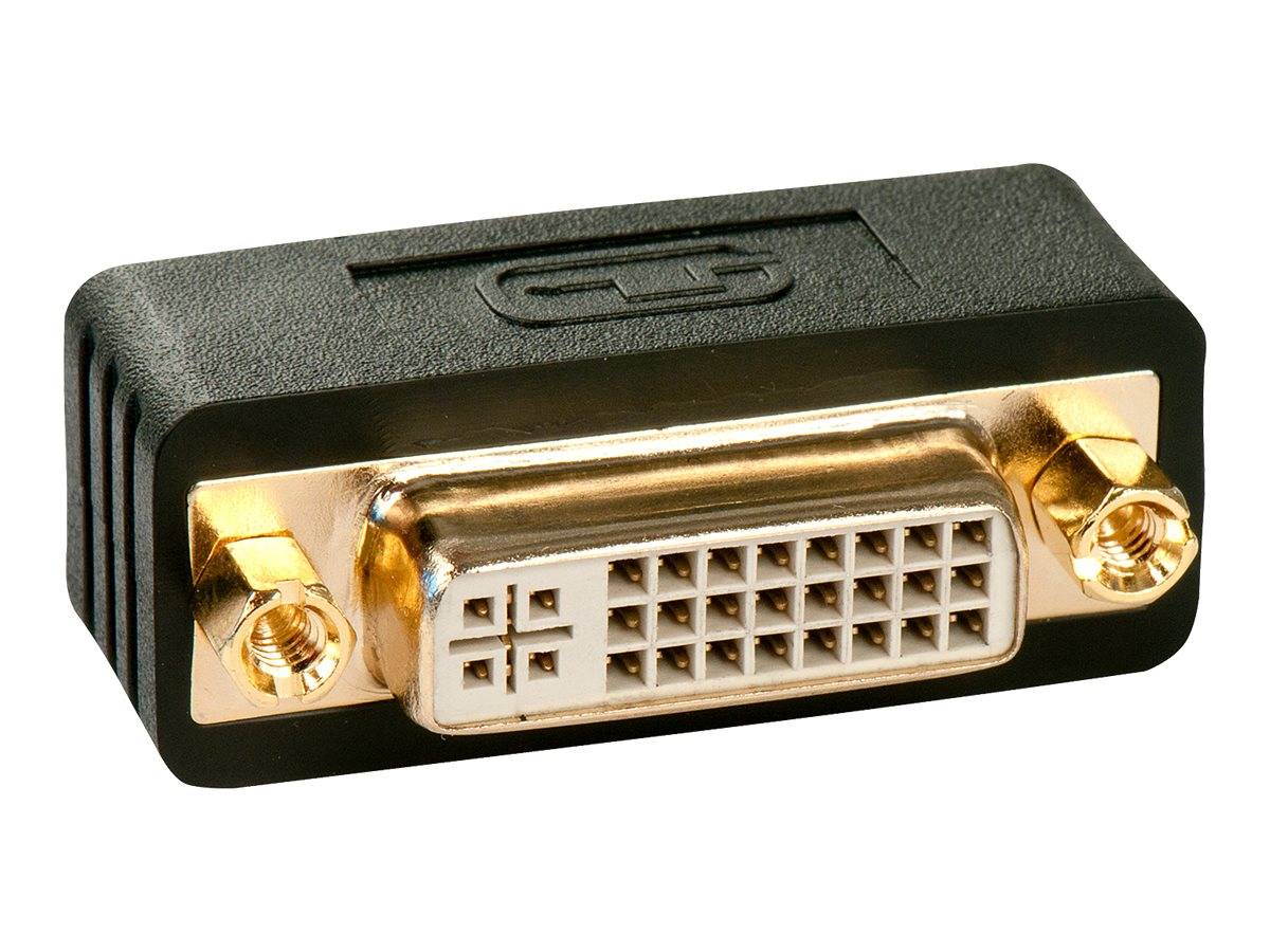 LINDY 41098 DVI Adapter [1x DVI-Buchse 24+5pol. - 1x DVI-Stecker 24+5pol.] Schwarz