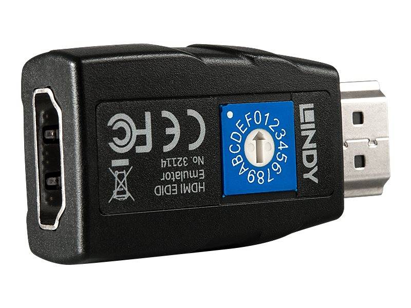 LINDY EDID Emulator HDMI 2.0 18G DDC Daten 15 Modi 4K60Hz Multimedia-Technik Digital Signage