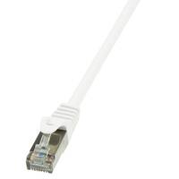 LogiLink CP2011S RJ45 Netzwerkkabel, Patchkabel CAT 6 F/UTP 0.25 m Weiß mit Rastnasenschutz 1 St.