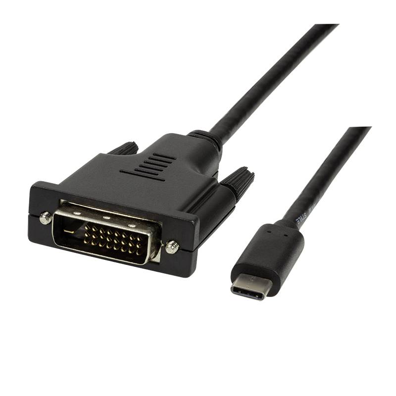 LogiLink USB-C® / DVI Adapterkabel USB-C® Stecker, DVI-D 24+1pol. Stecker 1.80 m Schwarz UA0331 USB-C®-Displaykabel