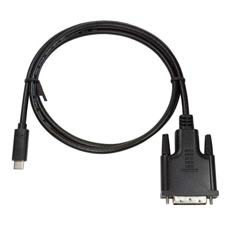 LogiLink USB-C® / DVI Adapterkabel USB-C® Stecker, DVI-D 24+1pol. Stecker 1.80 m Schwarz UA0331 USB-C®-Displaykabel