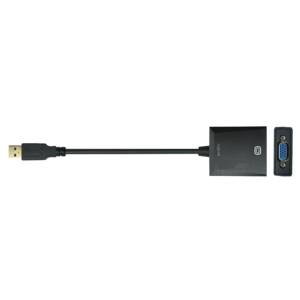 LogiLink UA0231 USB / VGA Adapter [1x USB 3.2 Gen 1 Stecker A (USB 3.0) - 1x VGA-Buchse] Schwarz 10.00 cm