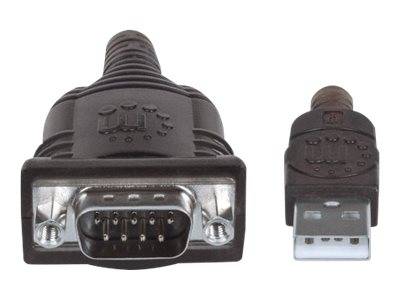 Manhattan USB 1.1 Adapter [1x USB 1.1 Stecker A - 1x D-SUB-Stecker 9pol.] Adapter 45.00 cm vergoldete Steckkontakte