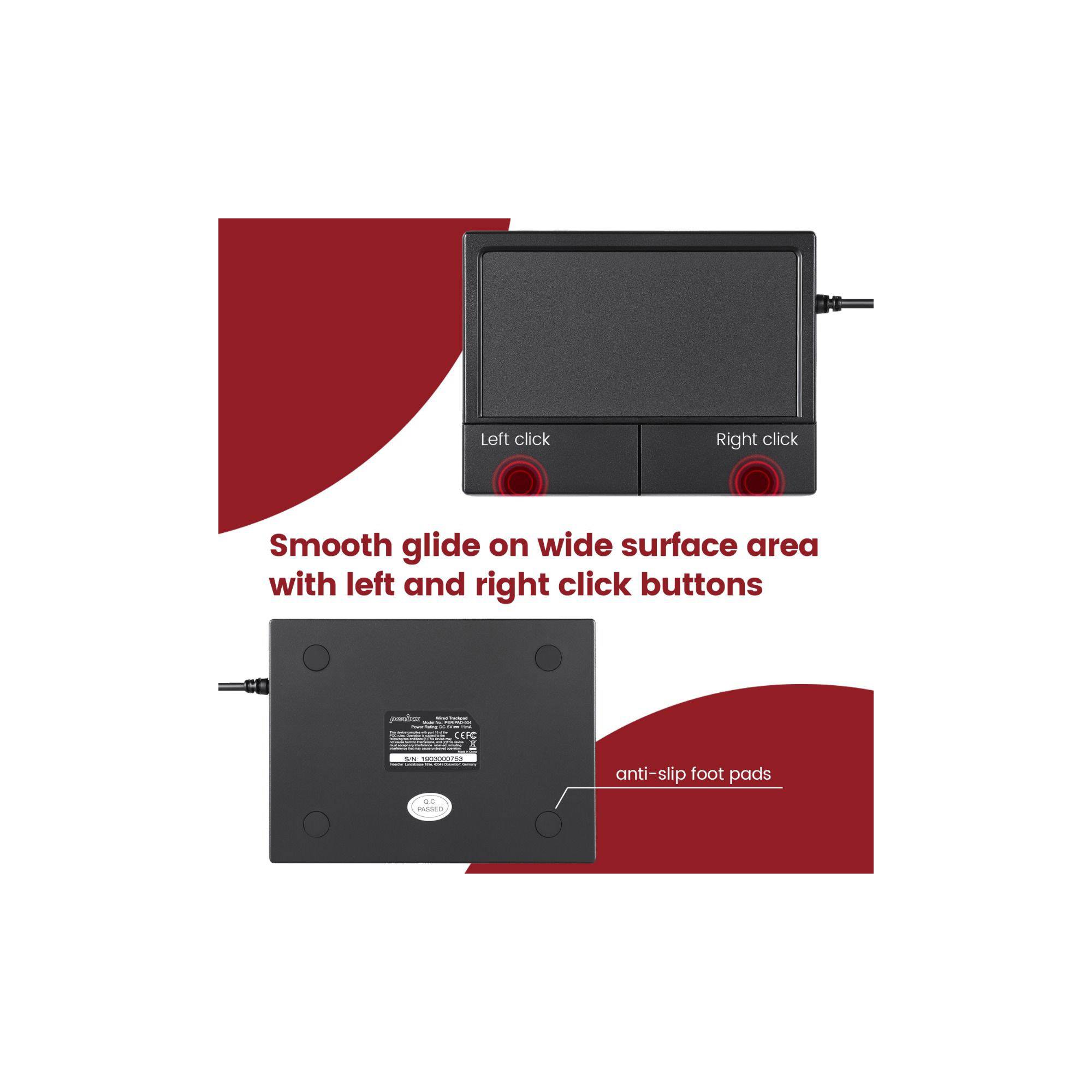 Perixx PERIPAD-504 Touchpad USB Schwarz 2 Tasten Touchscreen