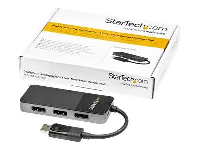 StarTech.com DisplayPort MST Hub (3 Port, 3 x 4k, HDR, EDID, DP 1.4 Multi Monitor Splitter für Windows)