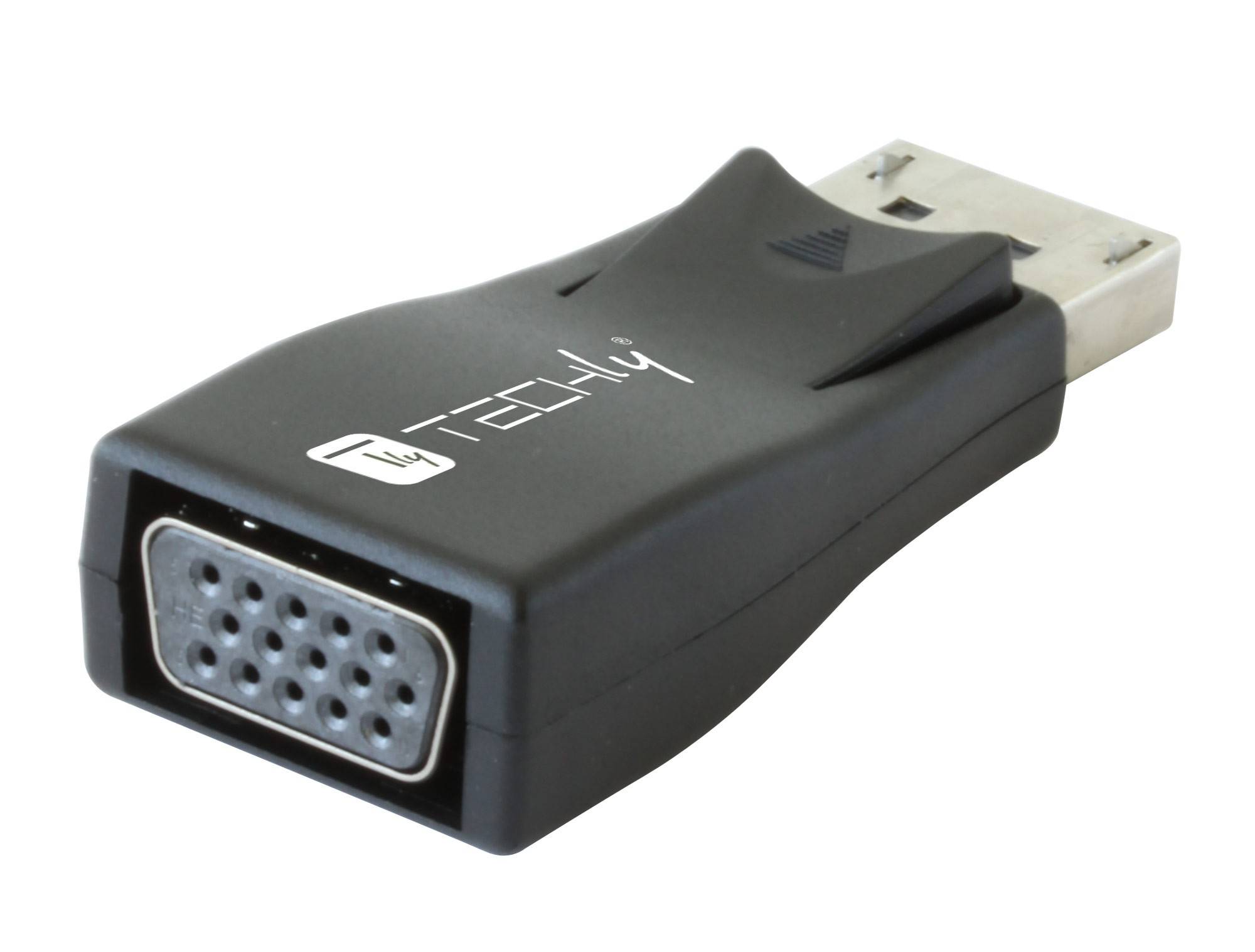 TECHly IADAP-DSP-230T DisplayPort / VGA Adapter [1x DisplayPort Stecker - 1x VGA-Buchse] Schwarz