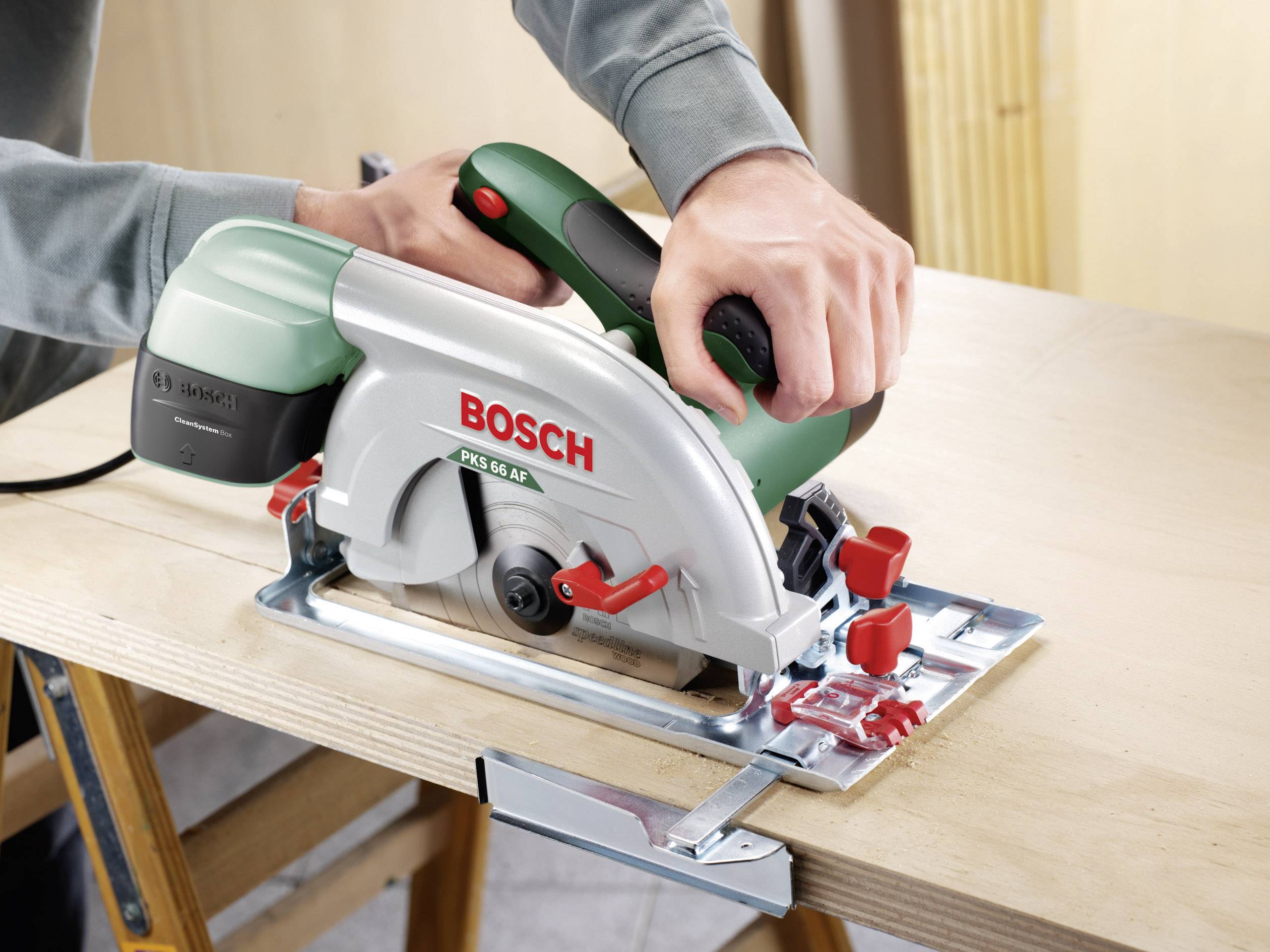 Bosch Home and Garden PKS 66 AF Handkreissäge Schnitttiefe max. (90°) 66mm mit Zubehör 1600W