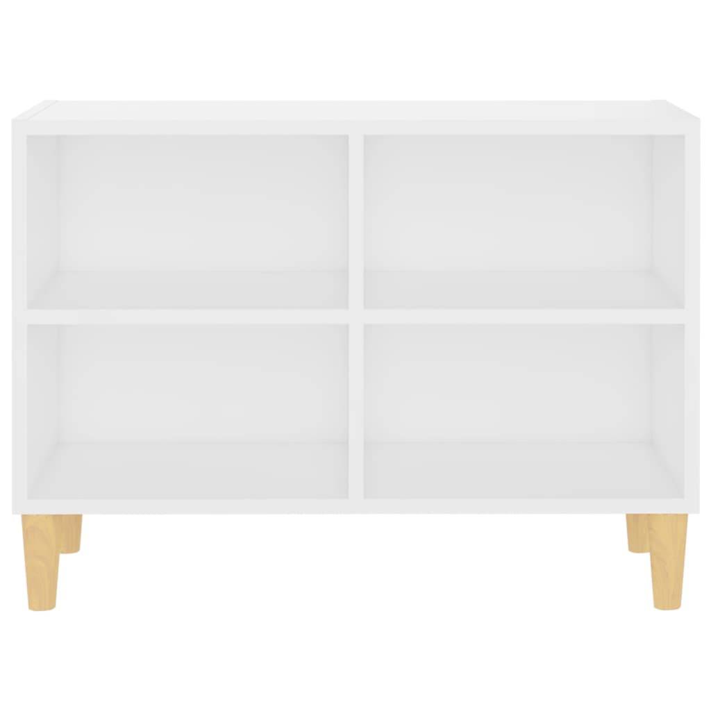 vidaXL TV-Schrank mit Massivholz-Beinen Weiß 69,5x30x50 cm