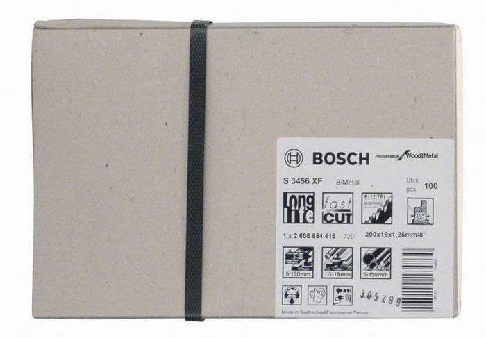 Säbelsägeblatt S 3456 XF L.200mm B.19mm TPI 6-12 2,1-4,3mm 100 St./Karte