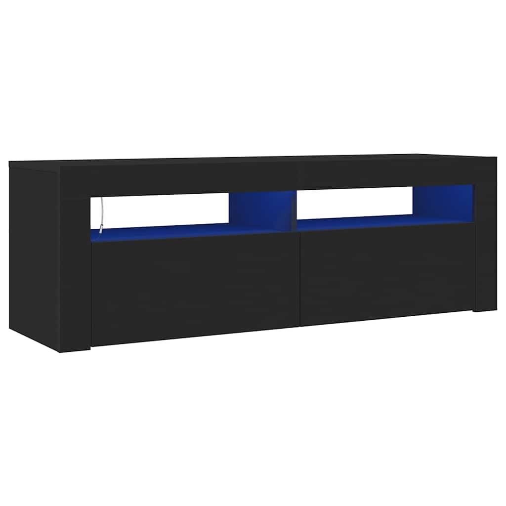 vidaXL TV-Schrank mit LED-Leuchten Schwarz 120x35x40 cm
