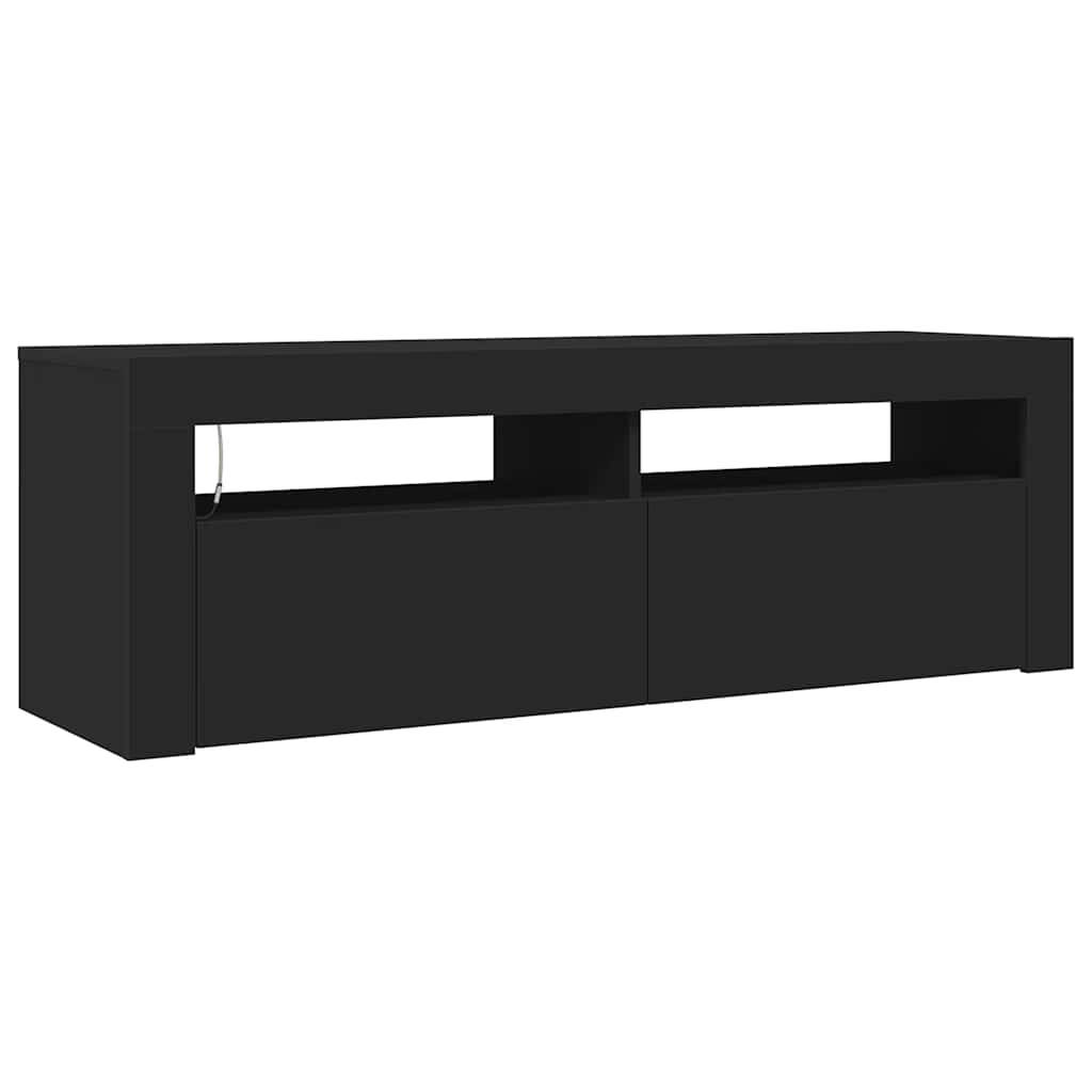 vidaXL TV-Schrank mit LED-Leuchten Schwarz 120x35x40 cm