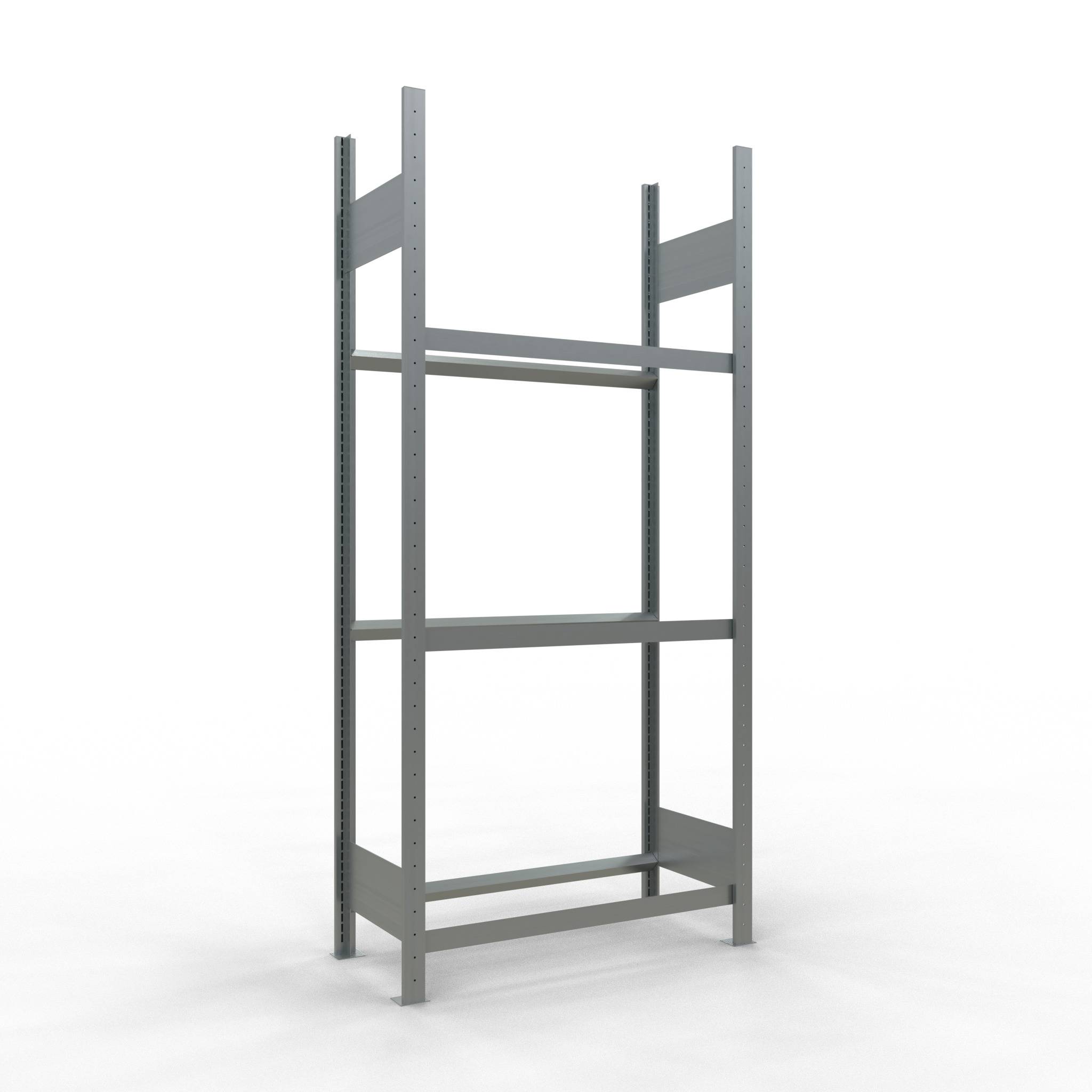 Rädergrundregal 2000x900x400 mm - 3 Ebenen à 900 mm, verzinkt