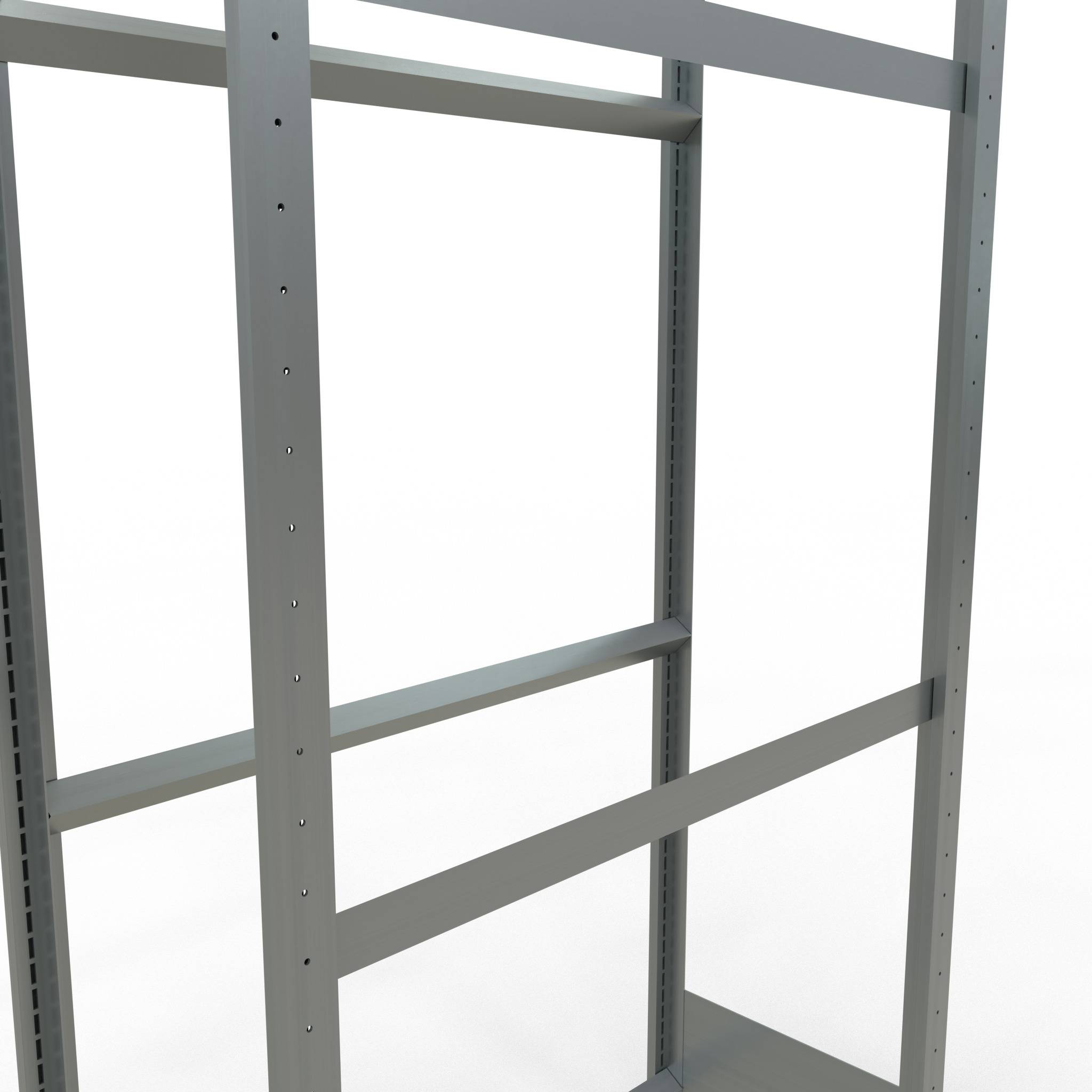 Rädergrundregal 2000x900x400 mm - 3 Ebenen à 900 mm, verzinkt