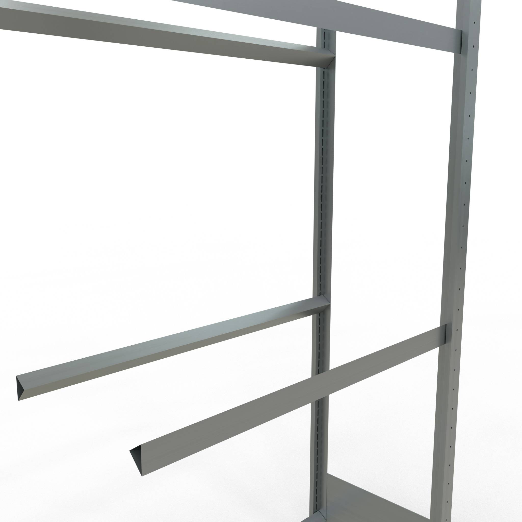 Räderanbauregal 2000x900x400 mm - 3 Ebenen à 900 mm, verzinkt