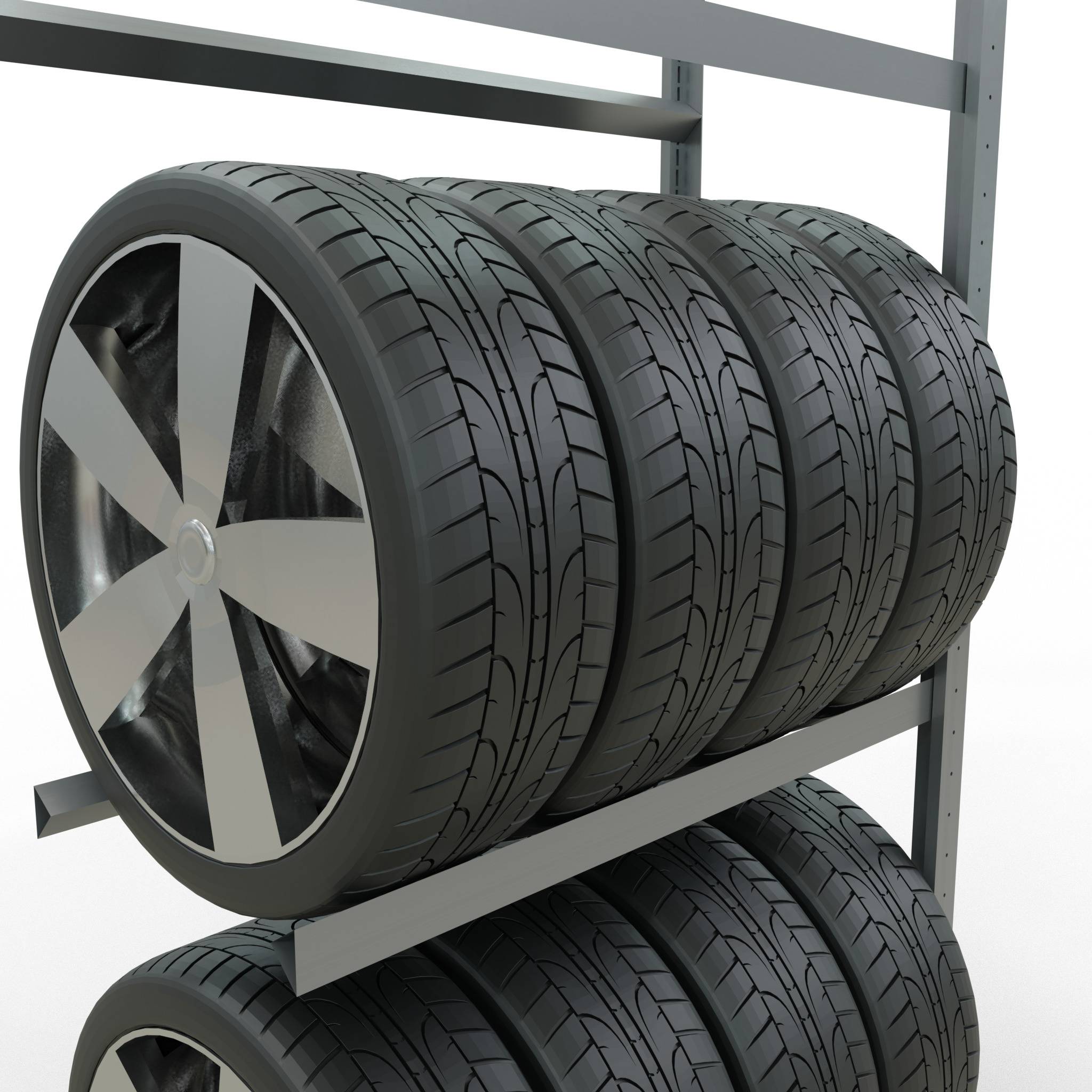 Räderanbauregal 2000x900x400 mm - 3 Ebenen à 900 mm, verzinkt